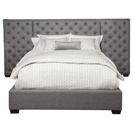 Contemporary King Upholstered Bed with Side Panels